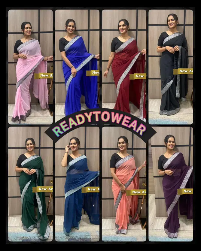 Reeta By Aab Georgette Readymade Sarees Wholesale Shop In Surat